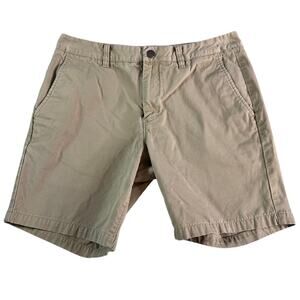 Bonobos Mens 32 Chino Shorts Khaki Beige Flat Front 100% Cotton Casual
